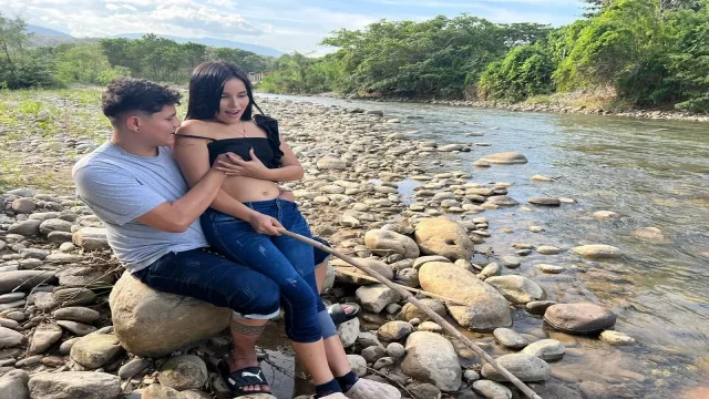 CASUAL SEX I teach young Latina how to fish and then fuck her and cum in her pussy