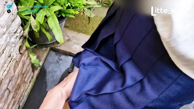 Petite Asian Couple Hot Outdoor Shower Fuck
