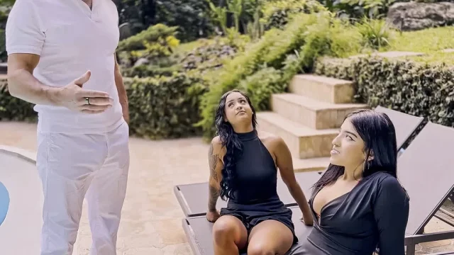 Latina Stepsisters Share Big Cock American Stepdad In Amateur Threesome