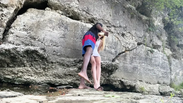 Bigdaddykj Tiny White Slut Bounces on BBC Outside Full