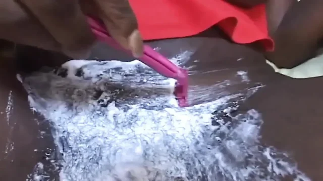 Black pussy fucking after pussy shaving