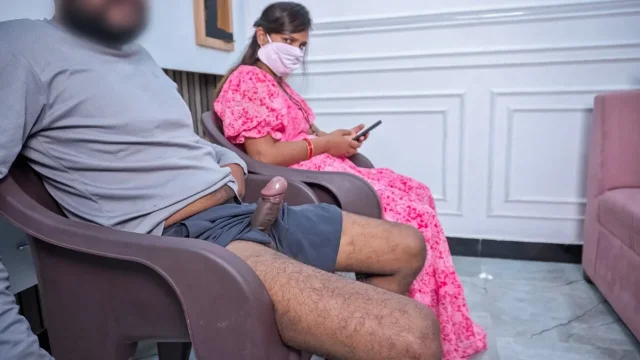 Dick flash to Piles patient Ravinadesi in hospital waiting room quick doggy style XXX fuck