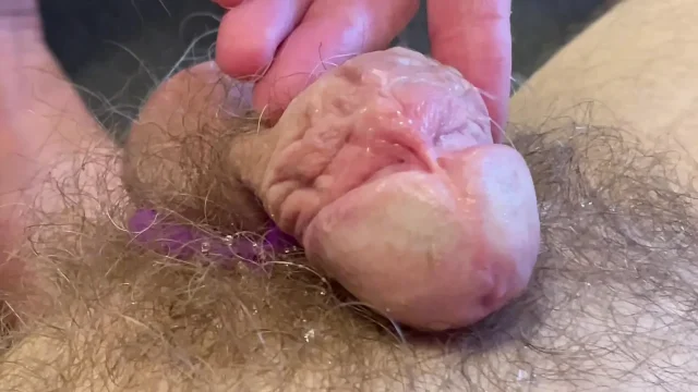 POV closeup footjob out of chastity