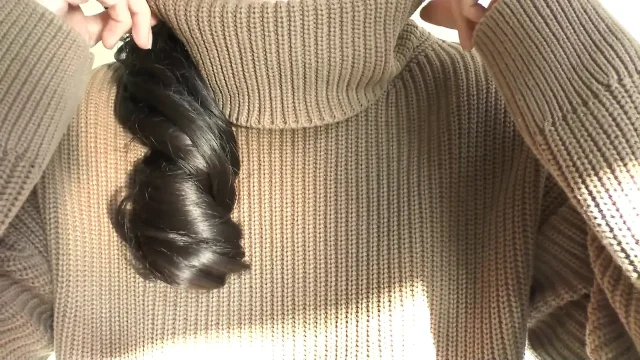 Cum on My Sweater Lady Victoria Valente in a Thick Turtleneck Sweater
