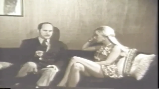 Blonde petite vintage pussy licking in black and white