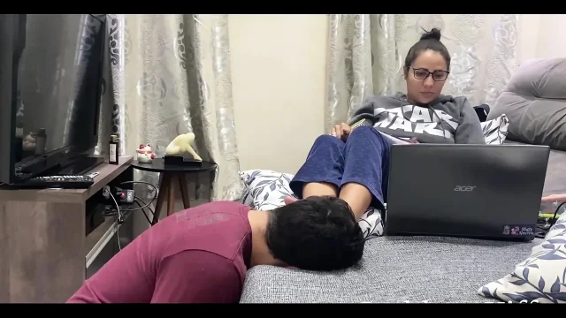 Kiffa Ignores Foot Slave While He Licks Worship Her Feet