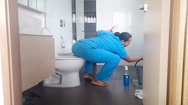 This maid knows how to keep her job