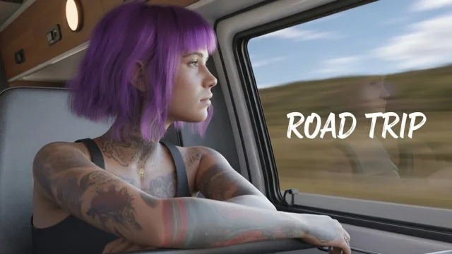 Gorgeos teen gets fucked on campervan while their road trip