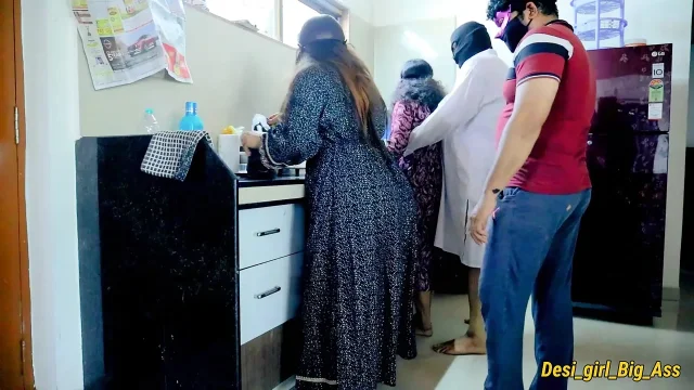 Hot Foursome Sex in the Kitchen