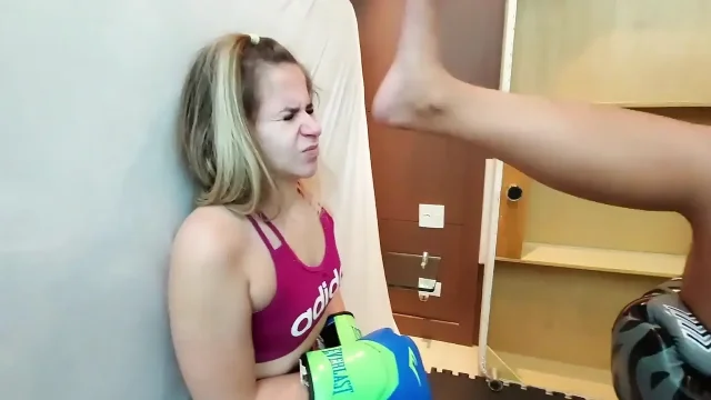 Real fight muay thai humilation - lets fight sweet blonde
