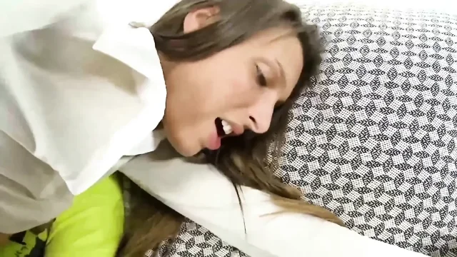 Amazing babe fucking with her boyfriend on couch