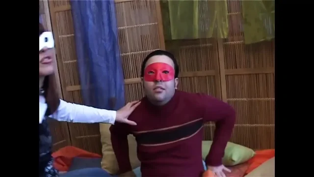 Wonderful Masked Girl with Hairy Pussy Ass Fucked and Cumshot on Small Tits by