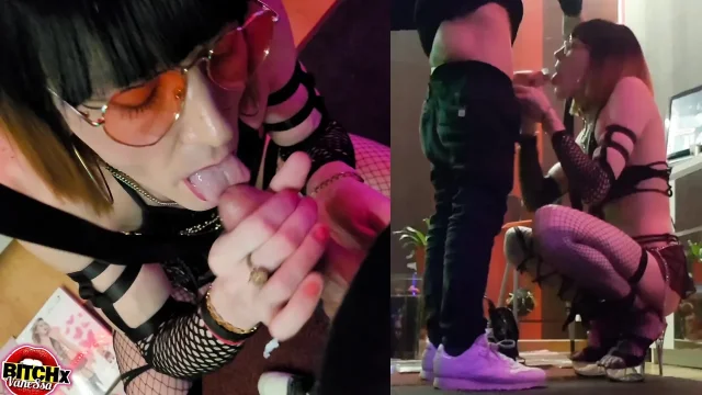 Sex Slave Submissive In Front Of A Beautiful Cock In FACeFuckiNg For The St