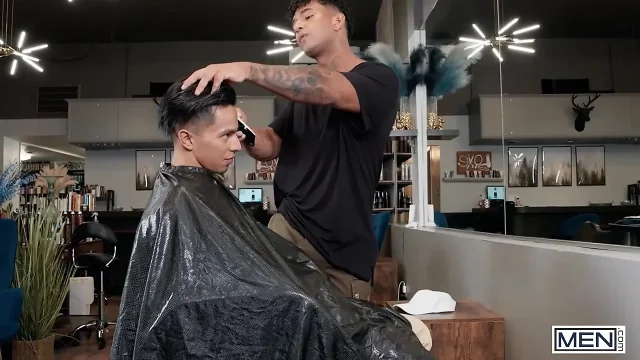 MEN - Angel Santana Rides His Barber Kenzo Alvarezs Cock Then Gets Fucked
