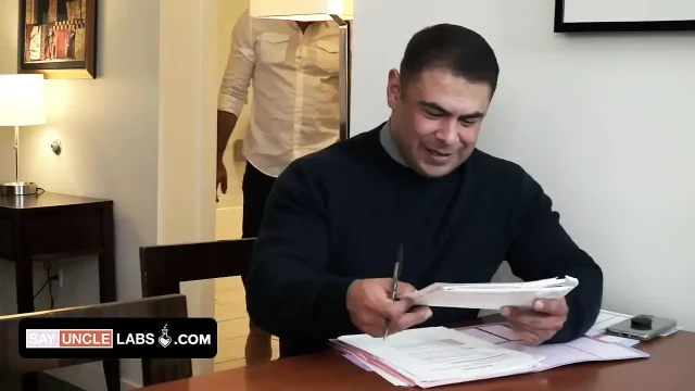 Hot landlord takes advantage of hopeless tenant who needs a place to stay and