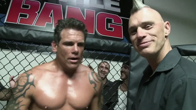 Sexy bitch and muscular dude are having a great time in the ring