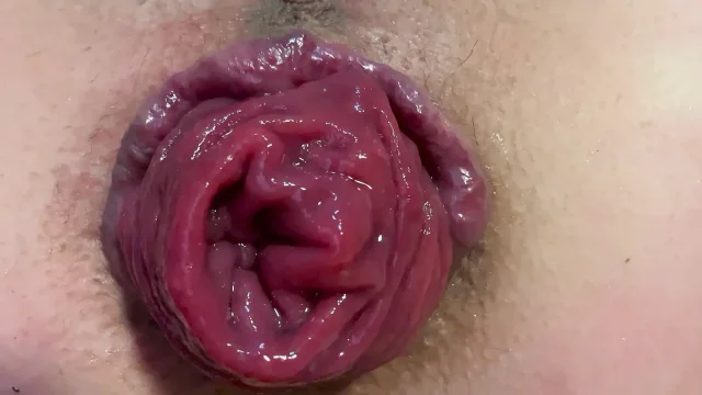 Spread and prolapse my asshole close up