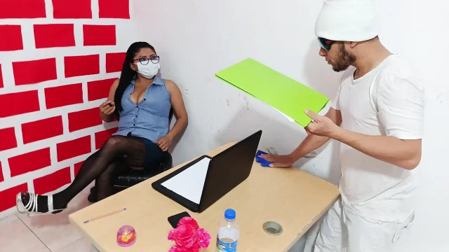Bad instincts The boss subdues her employee and ends up fucking him in the office