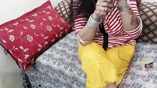 Dirty Hindi Talking on Video Call and Dildo Fisting