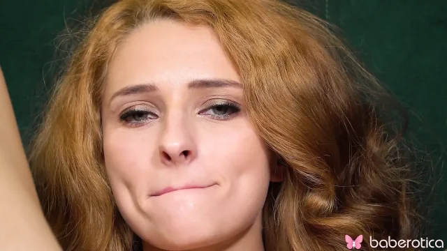 Solo redhead Lucianna Lucci masturbates at home with a huge dildoin 4K
