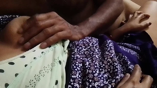 Tamil village girl's breasts are massaged by her husband