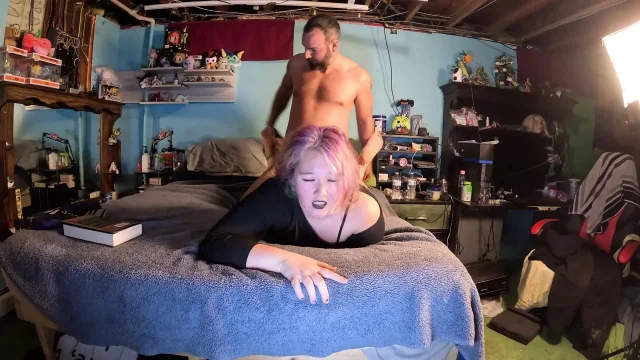 stepbrother interupts my smut reading with rough fucking and creampie