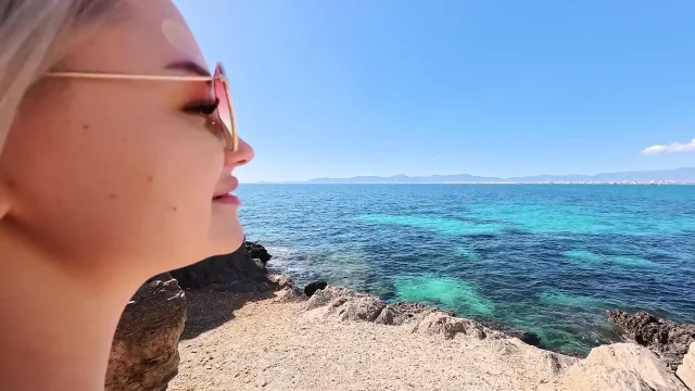 Blonde Teen Gets Her Shaved and Pierced Cunt Fucked on the Beach