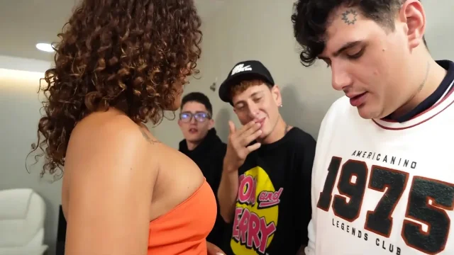 Nerd Guys Fuck Their Latina Boss with a Giant Ass and Fill Her Pussy and Face with Cum