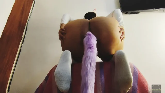 I become a slutty bunny girl who wiggles her fat ass and sucks cock