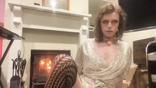 Kali Tgirl Vibrating Next to the Fire