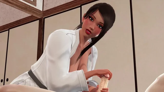 Hot Trainer Jamila In Tatami Room 3D Hentai - Dick Glans Caresses Titjob Teasing
