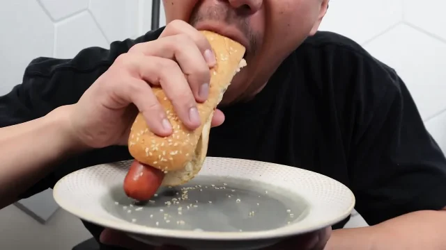 Eating Cum Filled Hotdog Asmr