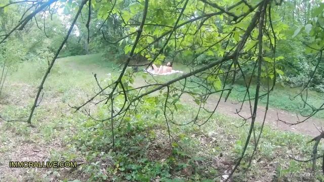 Horny sunbather spied on by stepdad & his stepson Matt - Big booty teen gets tag