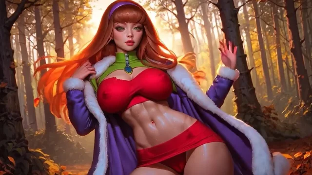 Perfect Body Redhead Daphne Blake From Scooby-Doo Dancing and Teasing With Red