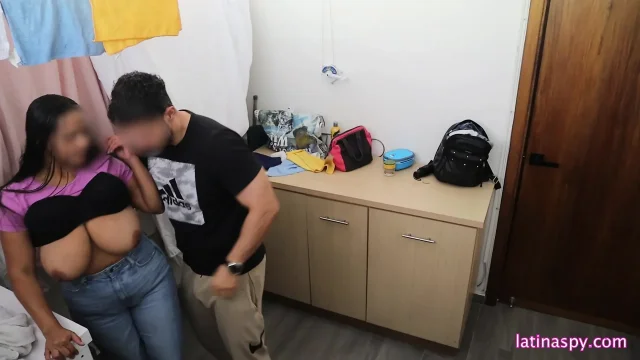 Huge natural breast at the laundry room part 2