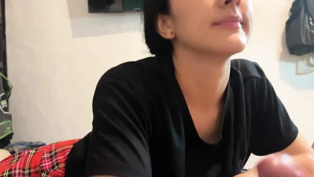 Young swallows all my dick and swallows her milk