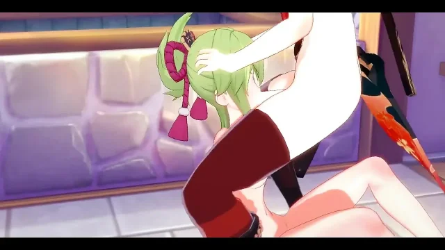 Genshin Impact Hentai - Kazuha X Kuki Shinobu Blowjob and Fucked with Creampie -