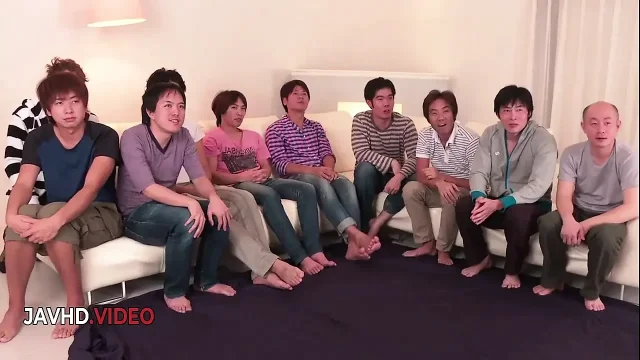 Intense Japanese blowjob session with staggeringly sexy Mihono servicing many cocks