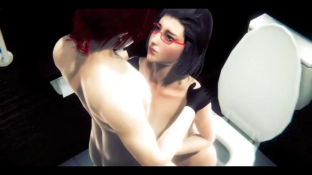 Hentai Uncensored - Having Sex with a Futanari Girl in a Toilet - Japanese Asian