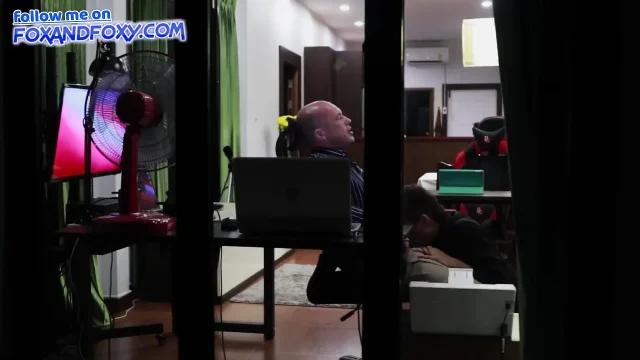 Fake office She knows how to motivate Coworker sucks and get cum mouth by the window