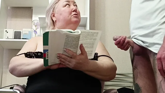 jerking off a dick fucking a neighbor in her mouth and cumming on her big tits