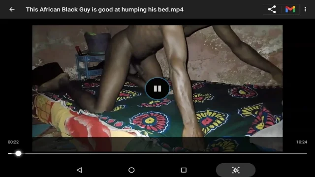 This African Black guy is good at humping his bed