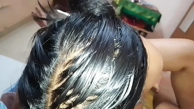 Village girl puts her husband's penis in her mouth at home