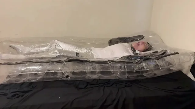 Nov 3 2025 Vacbed time in my swimcap and silver pants