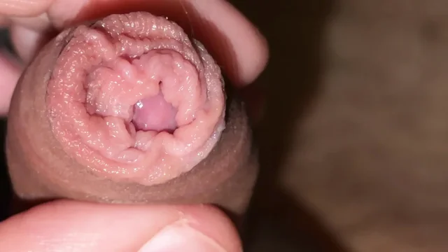 Jerk off my little uncut cock until it cums