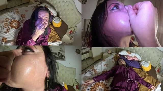 Breath Holding in Satin Pajamas – Puffy Cheeks Red Face & Intense Struggle