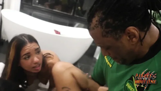 Three Lovely Brazilian Babes and One Big Black Cock in Dem Holes