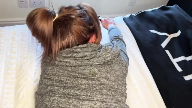 Horny Babe Sucks and Fucks Hard Cock Till Cumload All Over Her Tits