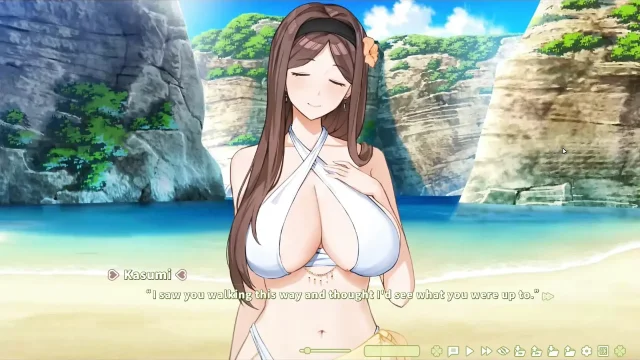 Hentai Game - Summer Clover - Unstoppable Urge On The Beach - Kasumi's Secret Beach Sex