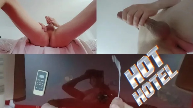 Alone in the hotel Huge cum on the glass table